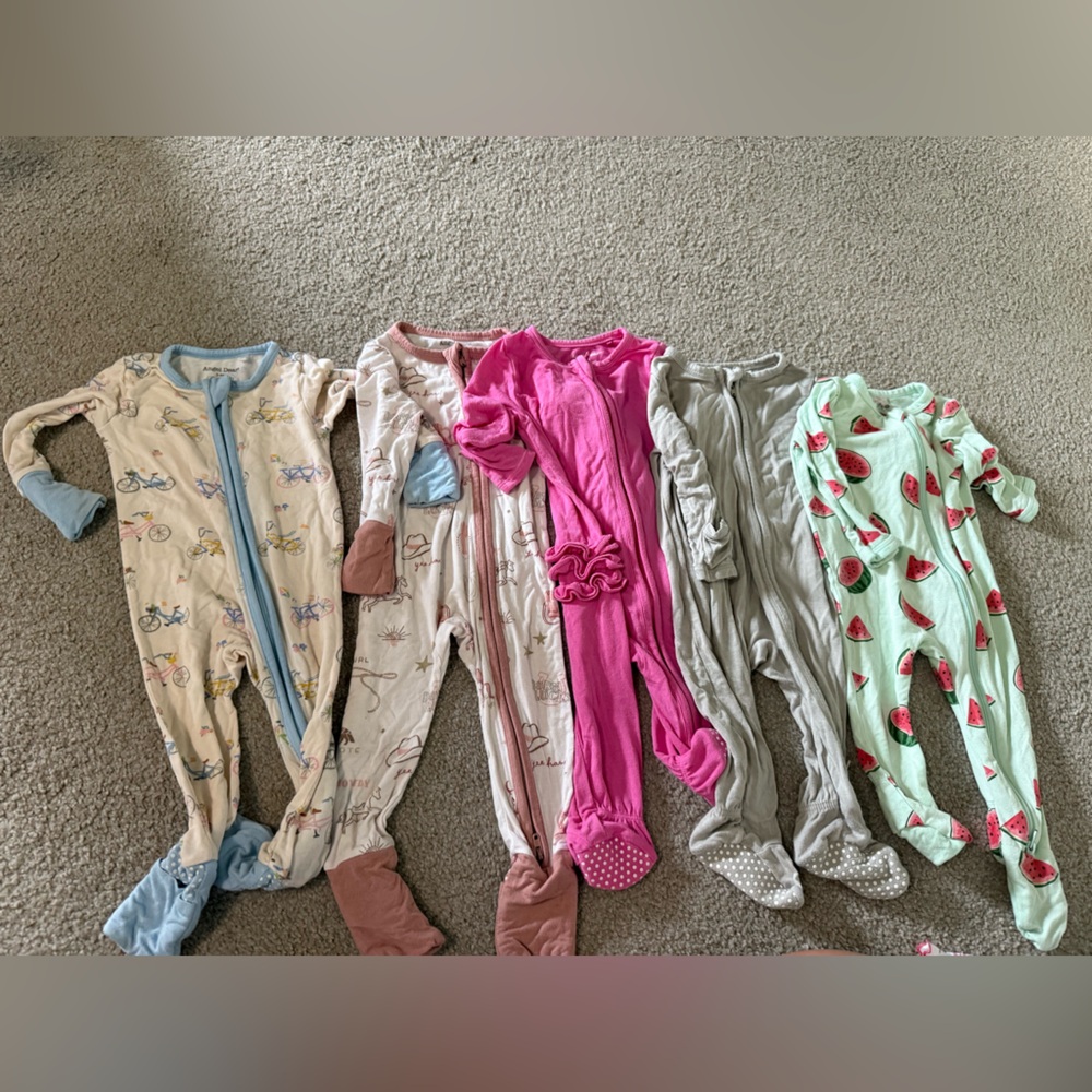 5 3/6 month footies and one pieces